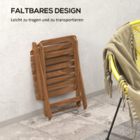 Klapptisch Set 2er Set für Balkon und Garten Akazienholz