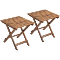 Klapptisch Set 2er Set für Balkon und Garten Akazienholz