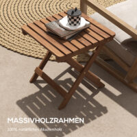 Klapptisch Set 2er Set für Balkon und Garten Akazienholz