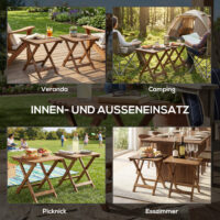 Klapptisch Set 2er Set für Balkon und Garten Akazienholz