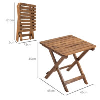 Klapptisch Set 2er Set für Balkon und Garten Akazienholz