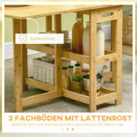 Klapptisch aus Bambus mit Ablagefächern Naturholz – Produktfoto zeigt modernes Design, hochwertige Materialien und funktionale Eigenschaften ideal für Wohn- oder Arbeitsbereiche. Perfekt als Einrichtungsinspiration oder zur Produktpräsentation in einem Onlineshop.