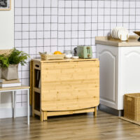 Klapptisch aus Bambus mit Ablagefächern Naturholz – Produktfoto zeigt modernes Design, hochwertige Materialien und funktionale Eigenschaften ideal für Wohn- oder Arbeitsbereiche. Perfekt als Einrichtungsinspiration oder zur Produktpräsentation in einem Onlineshop.