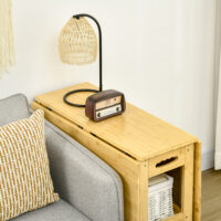 Klapptisch aus Bambus mit Ablagefächern Naturholz – Produktfoto zeigt modernes Design, hochwertige Materialien und funktionale Eigenschaften ideal für Wohn- oder Arbeitsbereiche. Perfekt als Einrichtungsinspiration oder zur Produktpräsentation in einem Onlineshop.