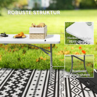 Klapptisch Campingtisch Picknicktisch faltbar weiss