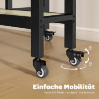 Klapptisch rollbar mit Ablage für kleine Räume Naturoptik