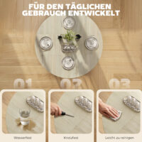 Klapptisch rollbar mit Ablage für kleine Räume Naturoptik