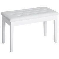 Klavierbank mit Stauraum gepolstert für Piano und Keyboard weiss