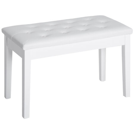 Klavierbank mit Stauraum gepolstert für Piano und Keyboard weiss