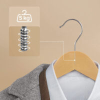 Kleiderbügel Set aus Holz 20er-Set in Naturfarbe.