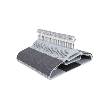 Kleiderbügel Set aus Kunststoff 50er-Set in Grau für Hemden.
