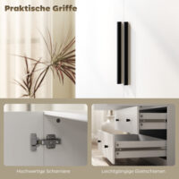 Kleiderschrank mit 2 Türen Kleiderstange und 2 Schubladen weiss