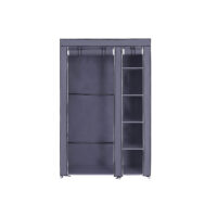 Faltschrank Kleiderschrank 110cm in Grau mit Stoffbezug.