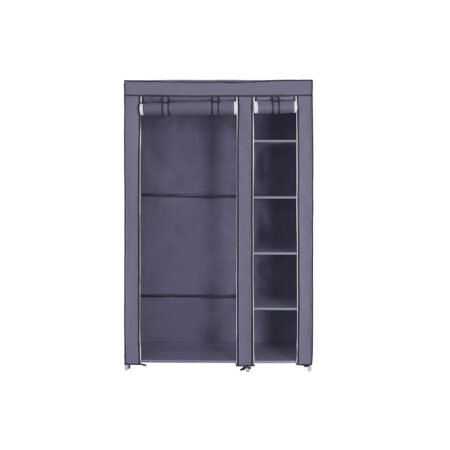 Faltschrank Kleiderschrank 110cm in Grau mit Stoffbezug.