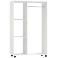 Kleiderschrank Garderobe rollbar mobil 80x40x128cm weiss