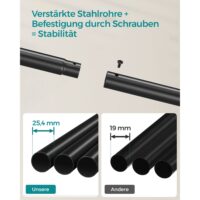 Kleiderständer Garderobenständer doppelte Stange Schwarz