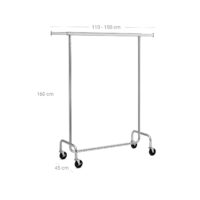 Schwerlast-Kleiderständer in Chrom, belastbar bis 130 kg.