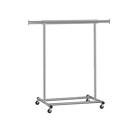 Schwerlast-Kleiderständer in Chrom, belastbar bis 90 kg.