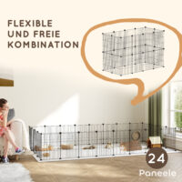 Kleintierkäfig Aussengehege modular aus Stahl schwarz