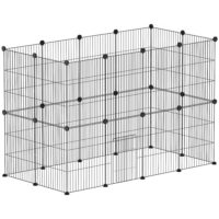 Kleintierkäfig Aussengehege modular aus Stahl schwarz