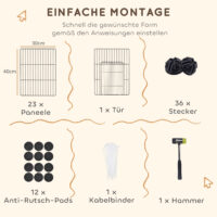 Kleintierkäfig Aussengehege modular aus Stahl schwarz