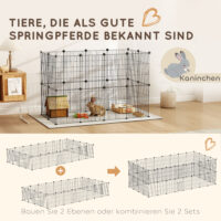 Kleintierkäfig Aussengehege modular aus Stahl schwarz
