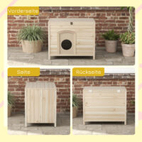 Faltbares Kleintierhaus für Katzen & Hunde bis 13,5 kg aus Naturholz.