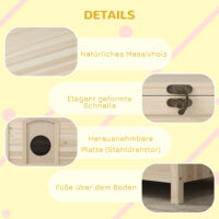 Faltbares Kleintierhaus für Katzen & Hunde bis 13,5 kg aus Naturholz.