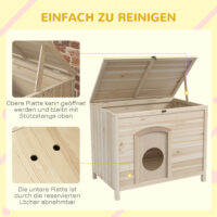 Faltbares Kleintierhaus für Katzen & Hunde bis 13,5 kg aus Naturholz.