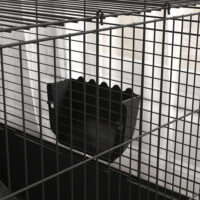 Kleintierkäfig mit abnehmbarem Gehege und Zubehör schwarz