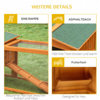 Vielseitiger Kleintierstall aus Tannenholz mit Asphaltdach.