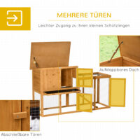 Kleintierstall mit Auslauf wetterfest und herausnehmbarer Bodenwanne