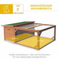 Kleintierstall mit Freigehege wetterfest mit herausnehmbarer Bodenwanne