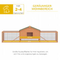 Kleintierstall gross mit Freigehege und Rampen für Kaninchen