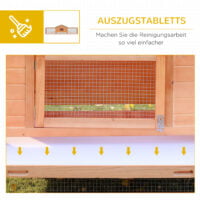 Kleintierstall gross mit Freigehege und Rampen für Kaninchen