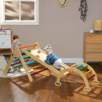 Kinder Klettergerüst 5-in-1 mit Rutsche und Rampe ab 18 Monate bunt
