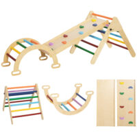 Kinder Klettergerüst 5-in-1 mit Rutsche und Rampe ab 18 Monate bunt