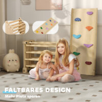 Klettergerüst faltbar mit Rutsche und Kletterwand für Kinder aus Holz