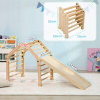 Klettergerüst faltbar mit Rutsche und Kletterwand für Kinder aus Holz