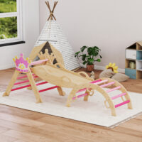 Klettergerüst Indoor mit Rutsche Prinzessin für Kinder aus Holz