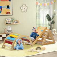 Klettergerüst Indoor für Kinder mit Rutsche und Kletterdreieck