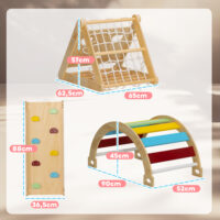 Klettergerüst Indoor für Kinder mit Rutsche und Kletterdreieck