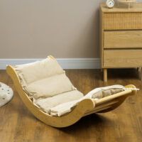 Kinder Kletterset Indoor mit Rutsche und Schaukelwippe aus Holz