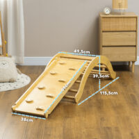 Kinder Kletterset Indoor mit Rutsche und Schaukelwippe aus Holz