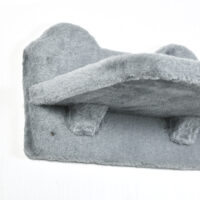 Graue 4-teilige Kletterwand mit Hängematte, geeignet für Katzen bis 5kg, schafft einen spannenden Kletterparcours.