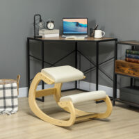 Kniehocker Kniestuhl ergonomisch schaukelnd für Homeoffice creme