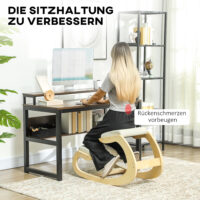 Kniehocker Kniestuhl ergonomisch schaukelnd für Homeoffice creme