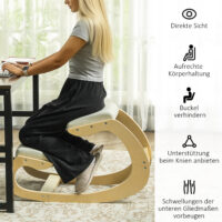 Kniehocker Kniestuhl ergonomisch schaukelnd für Homeoffice creme