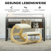 Kniehocker Kniestuhl ergonomisch schaukelnd für Homeoffice creme