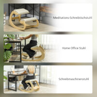 Kniehocker Kniestuhl ergonomisch schaukelnd für Homeoffice creme